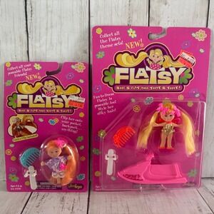 Vintage 1994 Flatsy Dolls Jet Ski Just Toys Beach Fun Lot of 2 New In Package